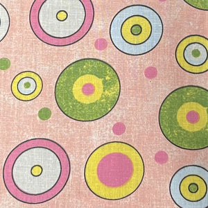 Circles on Pink Poly Cotton Fabric