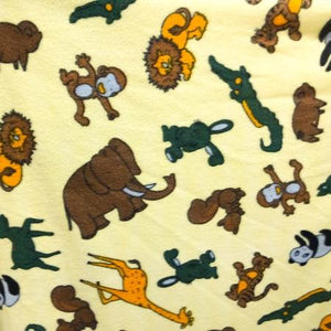 Into the Jungle Yellow Anti Pill Fleece Fabric