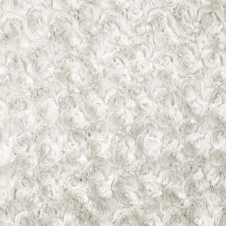 Ivory Minky Rosebud Fabric