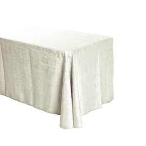 Ivory Crinkle Crushed Taffeta Rectangular Tablecloth 90 x 132"