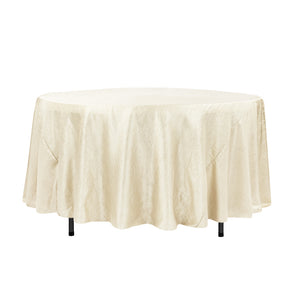 108" Ivory Crinkle Crushed Taffeta Round Tablecloth