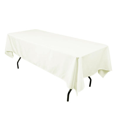 Ivory 100% Polyester Rectangular Tablecloth 60