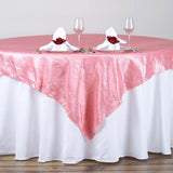 Rose Taffeta Crushed Crinkle Square Overlay 72" x 72"