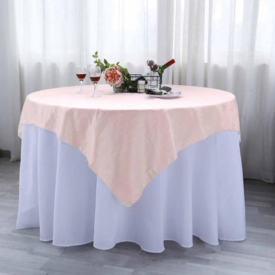 Blush Taffeta Crushed Crinkle Square Overlay 60