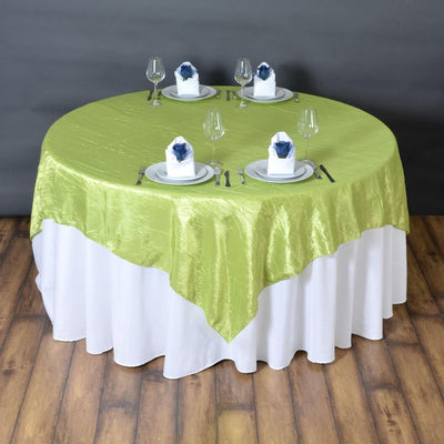 Apple Green Taffeta Crushed Crinkle Square Overlay 72