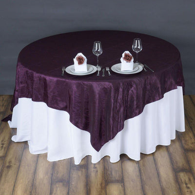 Eggplant Taffeta Crushed Crinkle Square Overlay 72