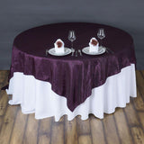 Eggplant Taffeta Crushed Crinkle Square Overlay 72" x 72"