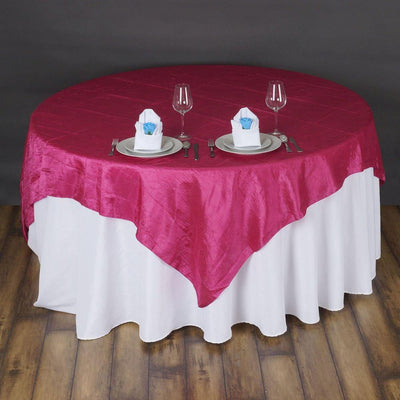 Fuchsia Taffeta Crushed Crinkle Square Overlay 72