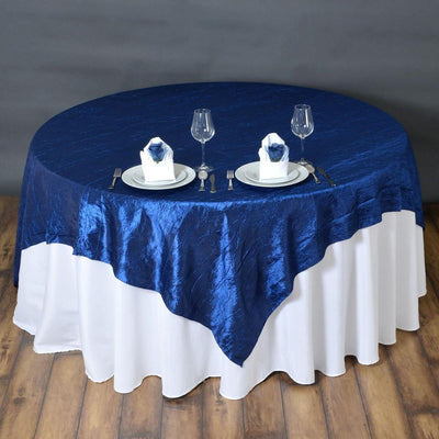 Navy Blue Taffeta Crushed Crinkle Square Overlay 72