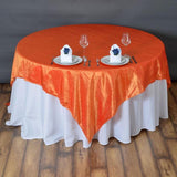 Orange Taffeta Crushed Crinkle Square Overlay 72" x 72"