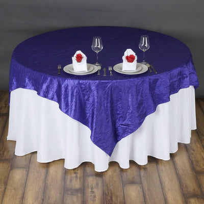 Purple Taffeta Crushed Crinkle Square Overlay 72