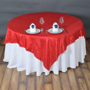 Red Taffeta Crushed Crinkle Square Overlay 72" x 72"