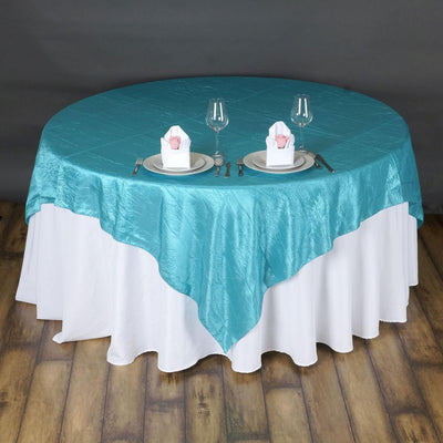 Turquoise Taffeta Crushed Crinkle Square Overlay 85