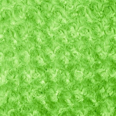 Lime Minky Rosebud Fabric