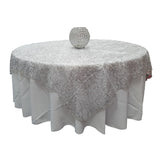 Silver Spider Mesh Sequin Overlay Tablecloth 60" x 60"