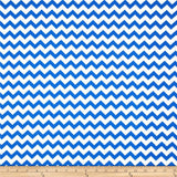 1" One Inch Royal Blue and White Chevron Poly Cotton Fabric