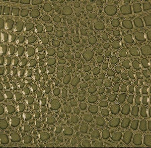 Olive Vinyl Crocodile, 55" Inches Wide / 40 Yards Roll