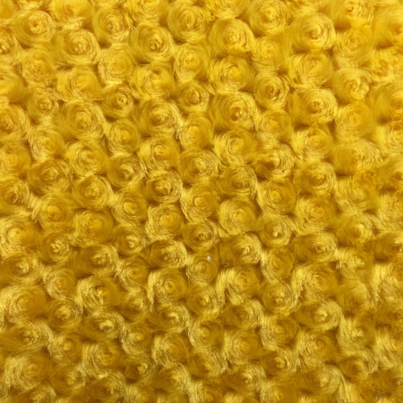 Canary Yellow Minky Rosebud Fabric