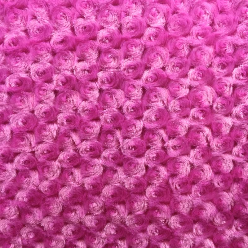 Fuchsia Minky Rosebud Fabric
