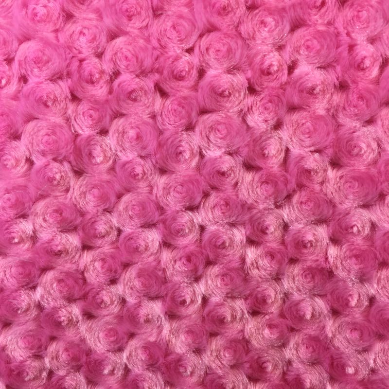 Hot Pink Minky Rosebud Fabric