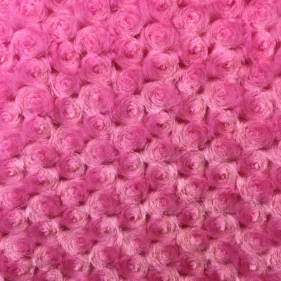 Hot Pink Minky Rosebud Fabric