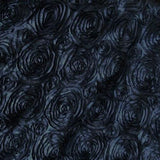 Navy Rosette Satin Fabric