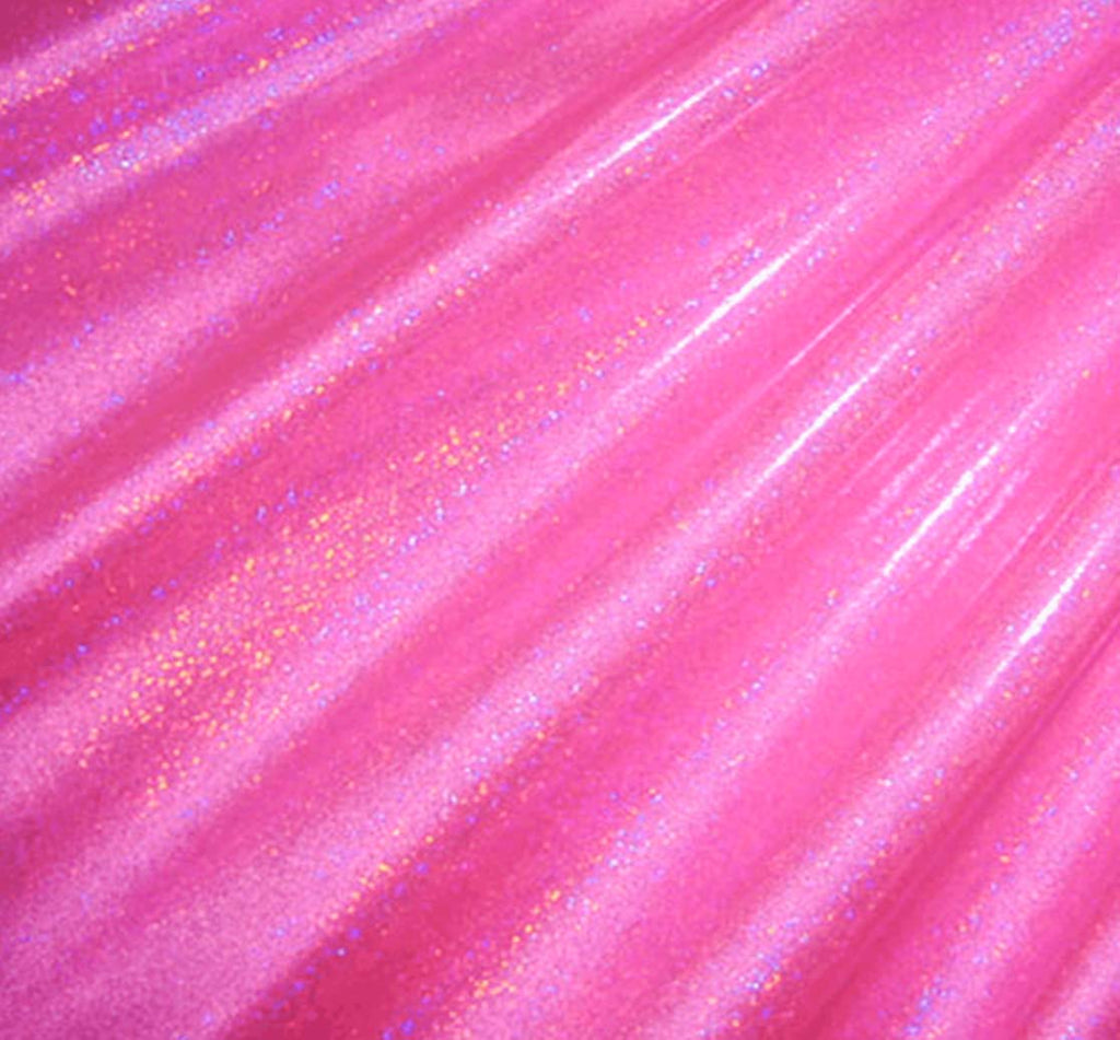 Neon Pink Hologram Mini Dots Spandex Fabric
