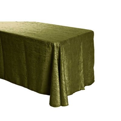 Olive Crinkle Crushed Taffeta Rectangular Tablecloth 90 x 156