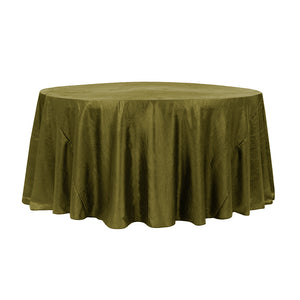 120" Olive Crinkle Crushed Taffeta Round Tablecloth