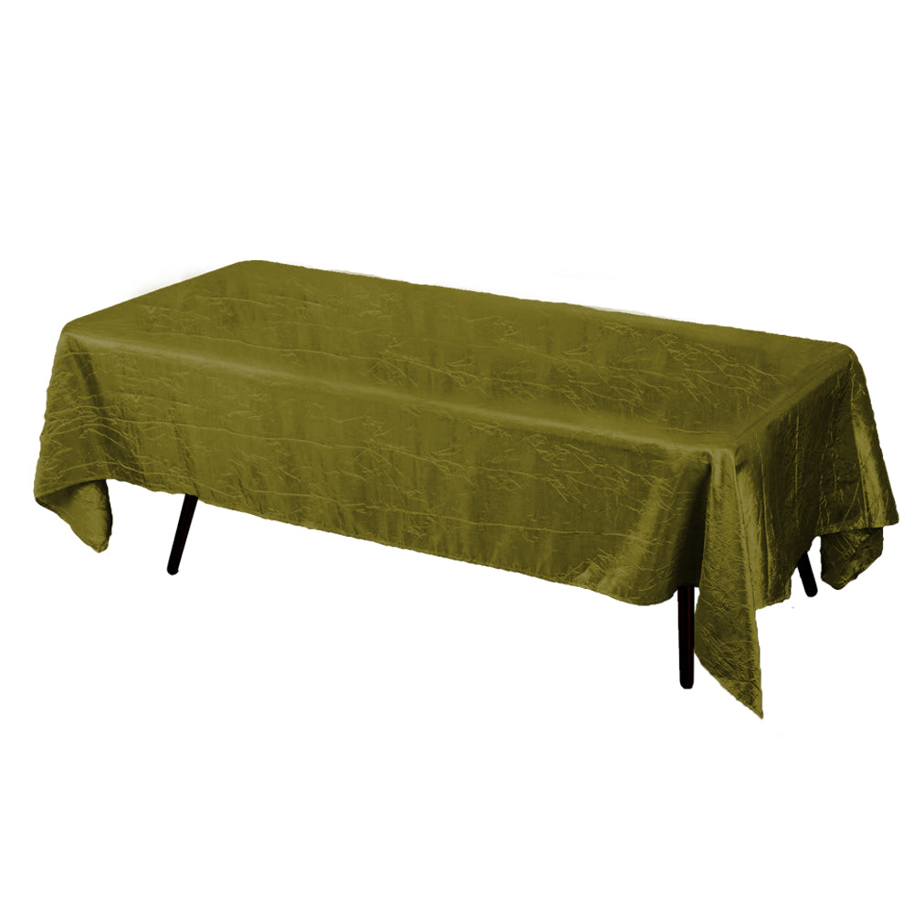Olive Crinkle Crushed Taffeta Rectangular Tablecloth 60 x 126"