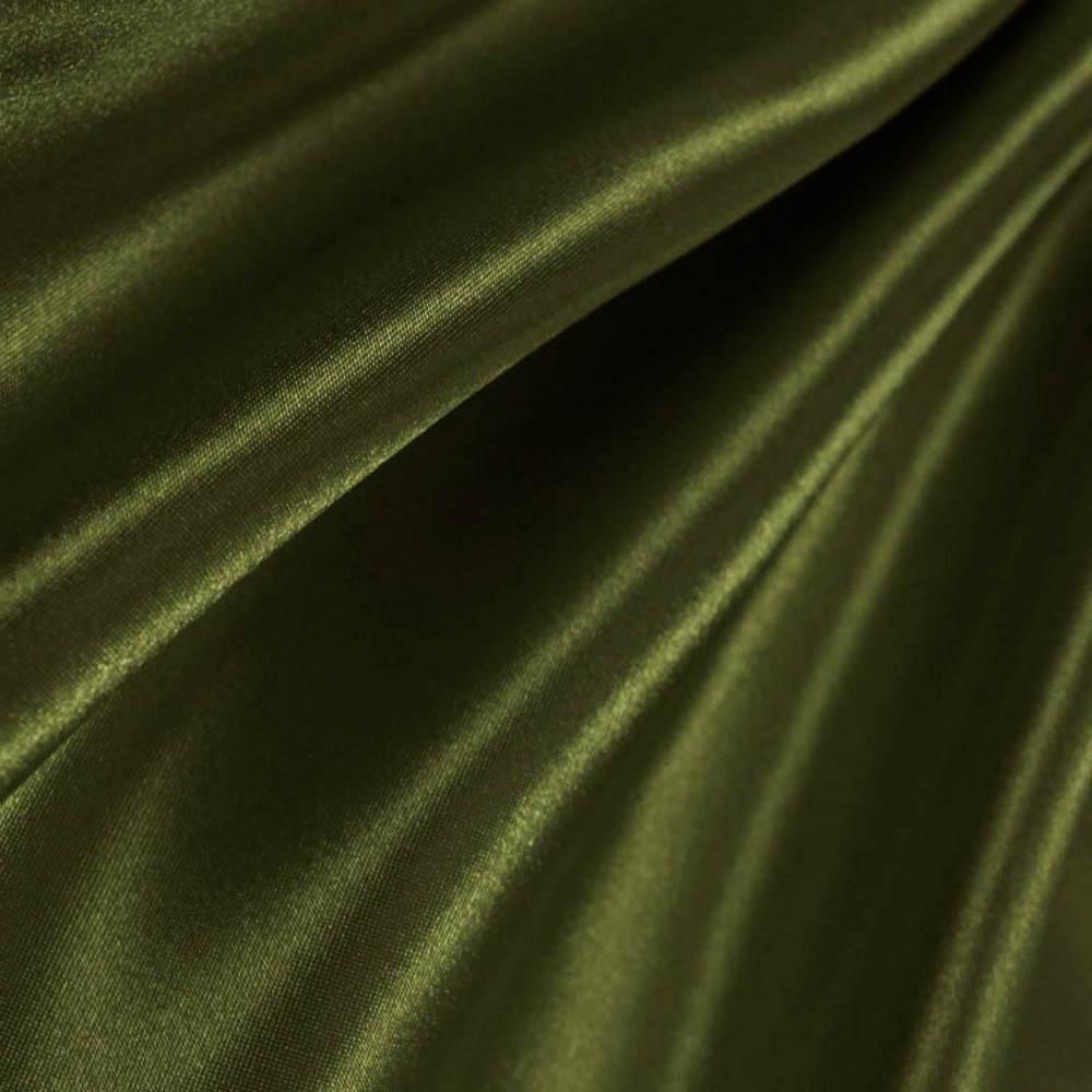 Olive Poly Satin Fabric / 50 Yards Roll