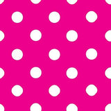 One Inch White Dots on Fuschia Poly Cotton Fabric