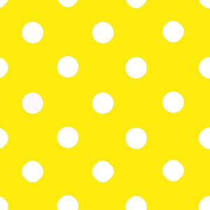 One Inch White Dots on Yellow Poly Cotton Fabric