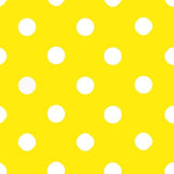 One Inch White Dots on Yellow Poly Cotton Fabric