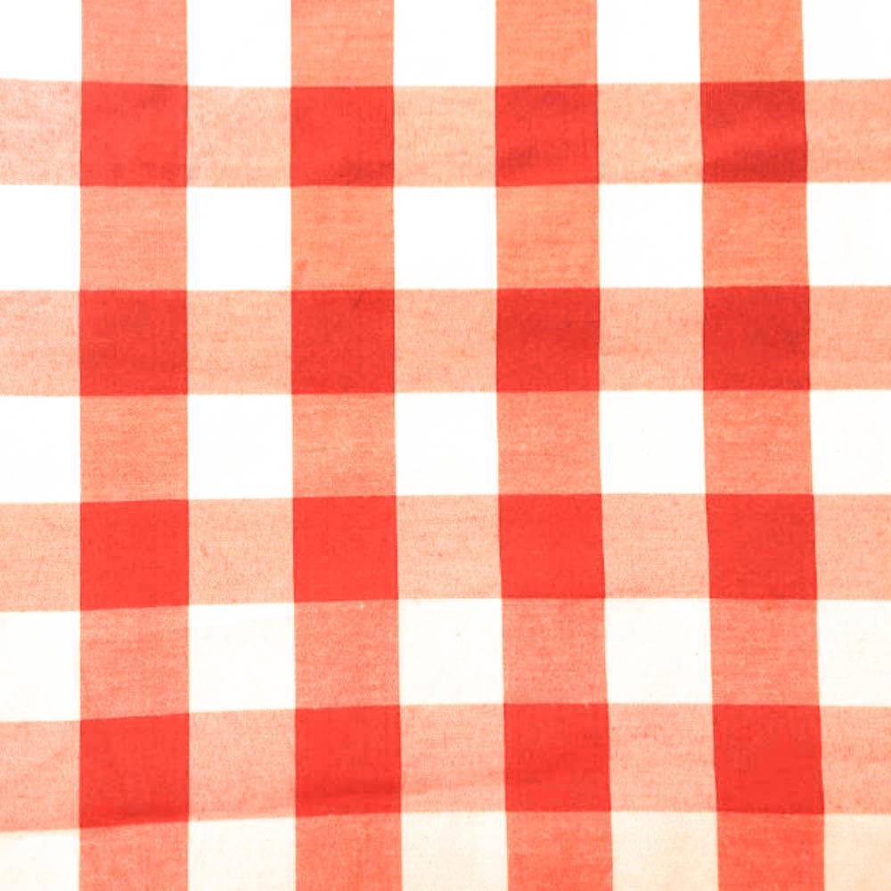 Orange Checkered Gingham 1" Poly Cotton Fabric