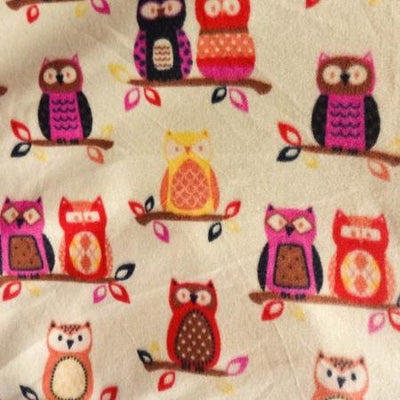 Owl Pink Anti Pill  Fleece Fabric