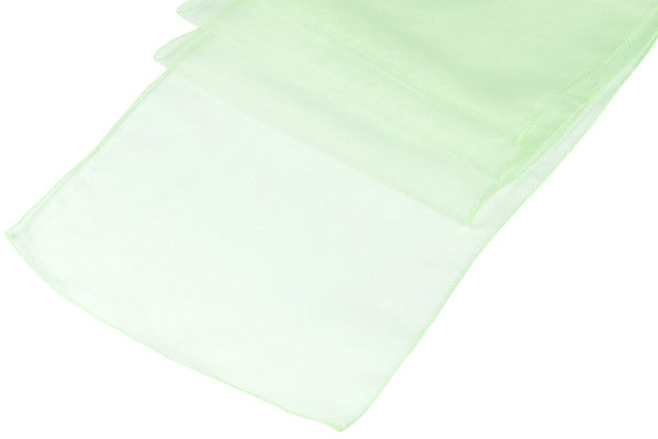 (12 / Pack ) 14 in. x 100 in. Mint Organza Table Runner