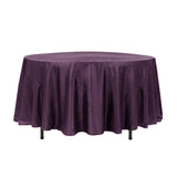 108" Plum Crinkle Crushed Taffeta Round Tablecloth