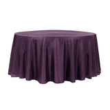 120" Plum Crinkle Crushed Taffeta Round Tablecloth