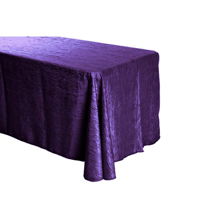 Purple Crinkle Crushed Taffeta Rectangular Tablecloth 90 x 132