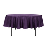 90" Purple Crinkle Crushed Taffeta Round Tablecloth