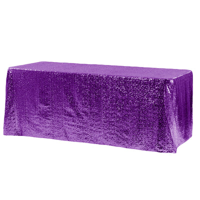 Purple Glitz Sequin Rectangular Tablecloth 90 x 132