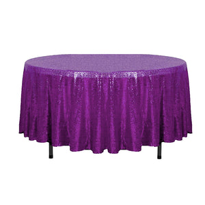 108" Purple Glitz Sequin Round Tablecloth