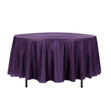 108" Purple Crinkle Crushed Taffeta Round Tablecloth