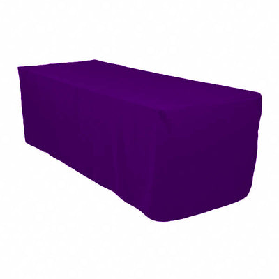 8 Ft Purple Polyester Rectangular Tablecloth