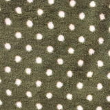 Polka Dot Print Sage/White Anti Pill Premium Fleece Fabric