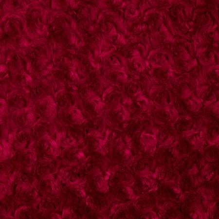 Red Minky Rosebud Fabric