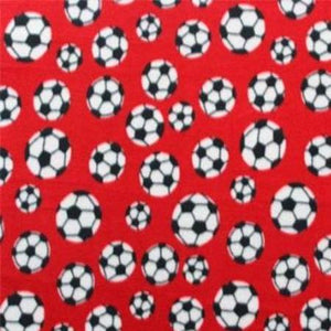 Soccer Red Anti Pill Print Fleece Fabric
