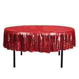 90" Red Glitz Sequin Round Tablecloth