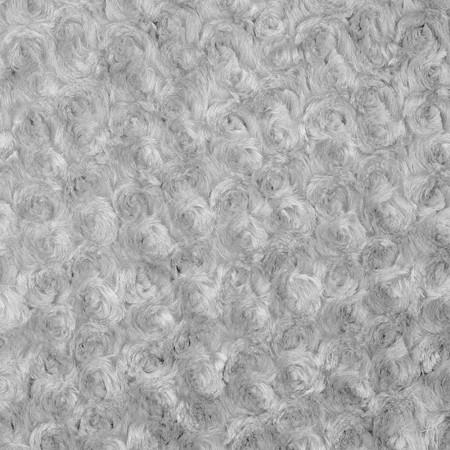 Silver Minky Rosebud Fabric